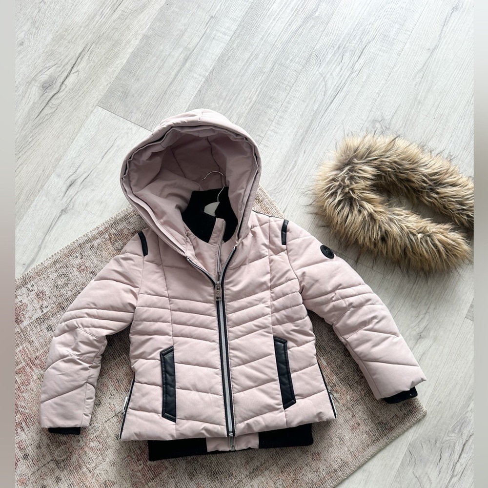 Point Zero Winter Hooded Jacket- Removable Fur- Blush - Size 5 - Picture 3 of 16